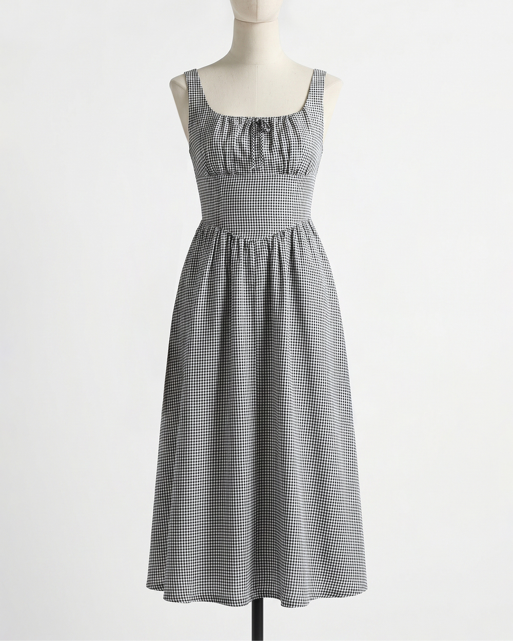 100% European Linen Corset Midi Dress